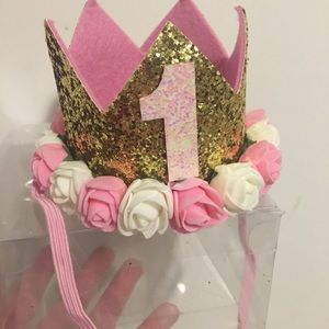 1st Birthday Crown Headband